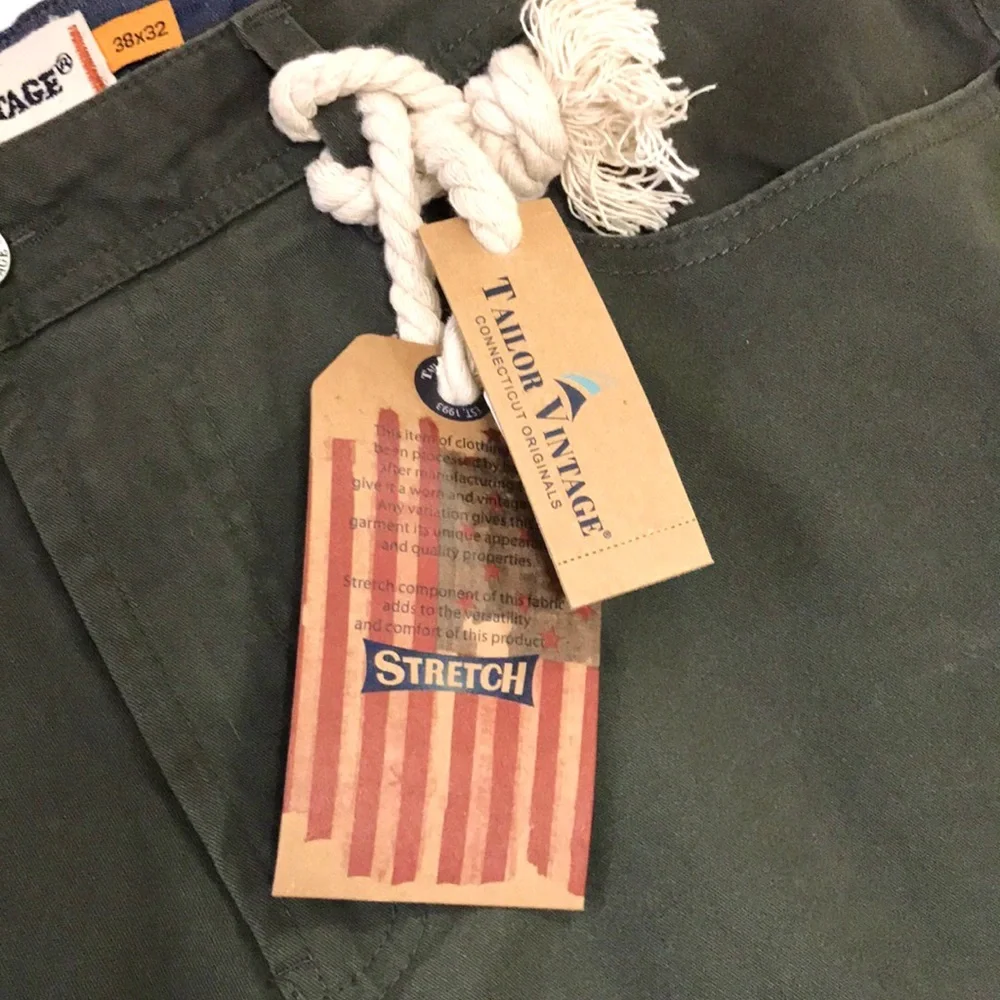 NWT Tailor Vintage Canaan Slim Fit Chinos Army